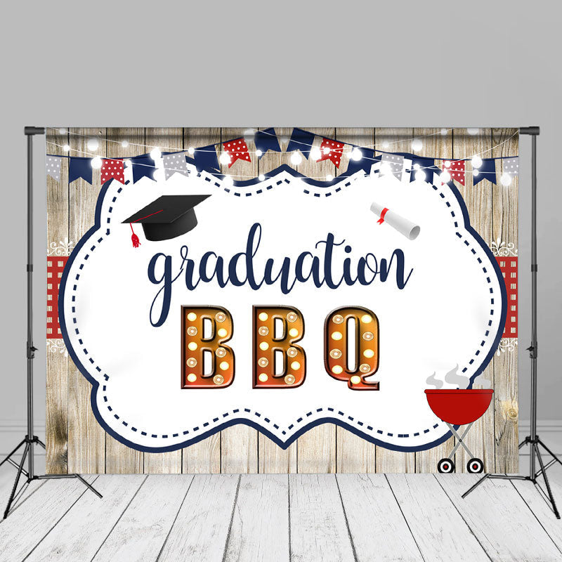 Aperturee - BBQ Style White Wood Graduation Photography Backdrop