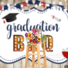 Aperturee - BBQ Style White Wood Graduation Photography Backdrop