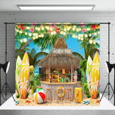 Aperturee - Beach Bar Ball Surfboard Coconut Tree Summer Backdrop