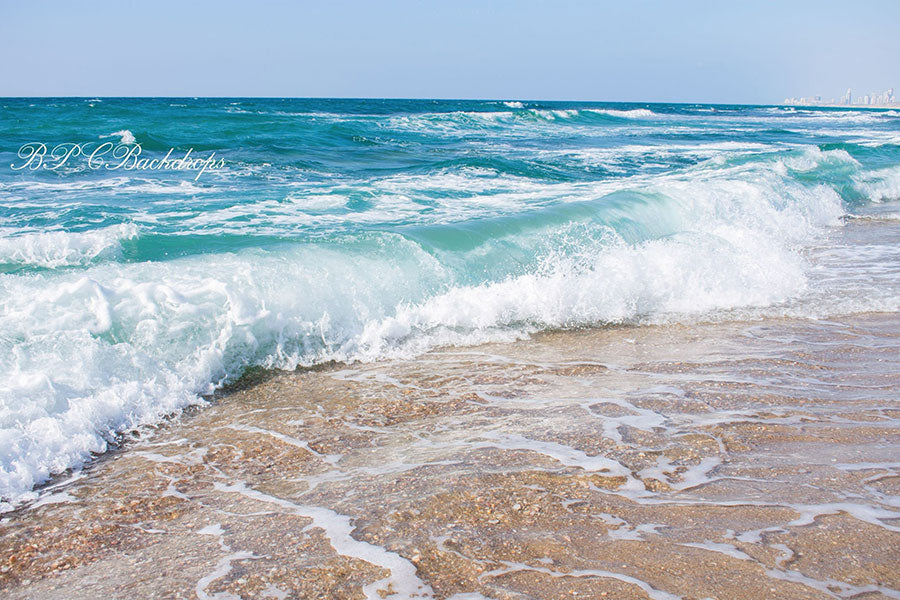Aperturee - Beach Portrait Sandy Waves Sea Summer Photography Backdrop