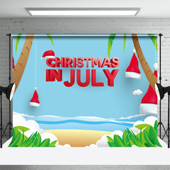 Aperturee - Beach Santa Hat Summer Christmas In July Backdrop