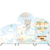 Aperturee Bear Hot Air Balloons Sky Cloud Arch Backdrop Kit