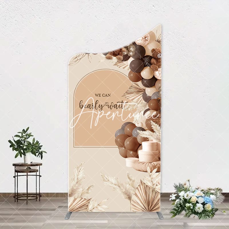 Aperturee - Bearly Wait Boho Balloons Arch Baby Shower Backdrop