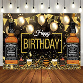 Aperturee - Beer With Whiskey Balloon Flags Birthday Backdrop