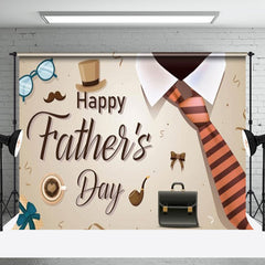 Aperturee - Beige Hat Bag Tie Gifts Happy Fathers Day Backdrop