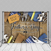 Aperturee - Best Dad Tools Brown Wooden Fathers Day Photo Backdrop