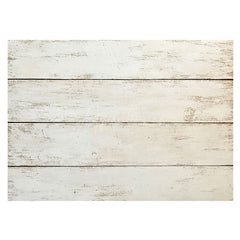 Aperturee - Biege Vintage Horizontal Stripe Wood Rubber Floor Mat