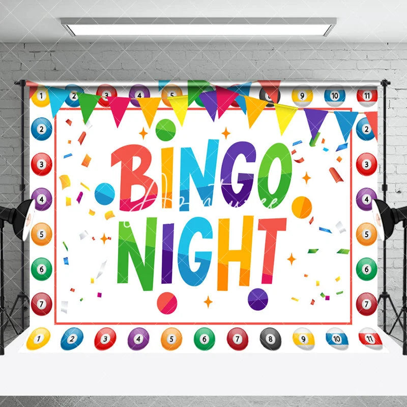 Aperturee - Big Lottery Colorful Ball Bingo Night Party Backdrop