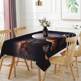 Aperturee - Big Planet Galaxy Space Black Rectangle Tablecloth