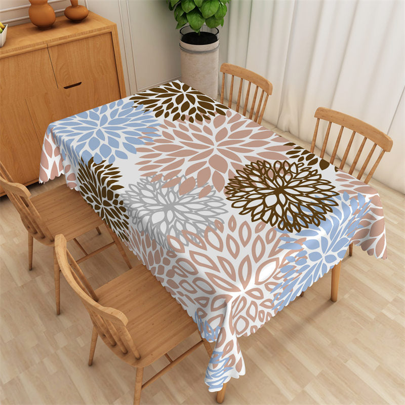 Aperturee - Big Repeat Blooming Petal Lines Rectangle Tablecloth
