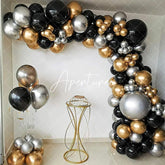Aperturee Black 110 Pack Balloon Garland Kit | Arch Party Decorations - Gold | Silver