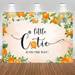Aperturee - Black A Little Cutie is on The Way Baby Shower Backdrop