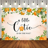 Aperturee - Black A Little Cutie is on The Way Baby Shower Backdrop