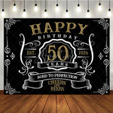 Aperturee - Black Age To Perfection Happy 50th Birthday Backdrop