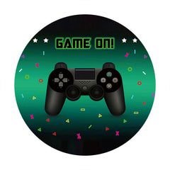 Aperturee - Black And Green Round Game On Birthday Backdrop