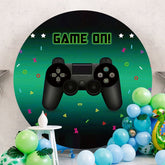 Aperturee - Black And Green Round Game On Birthday Backdrop