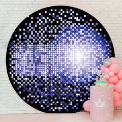 Aperturee - Black And Purple Round Bokeh Birthday Backdrop