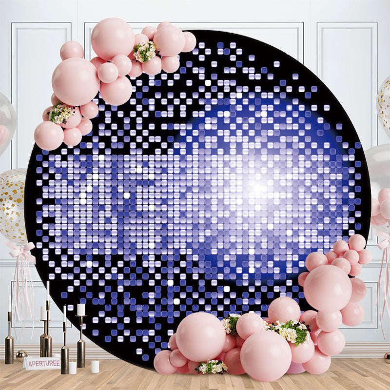 Aperturee - Black And Purple Round Bokeh Birthday Backdrop