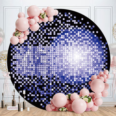 Aperturee - Black And Purple Round Bokeh Birthday Backdrop