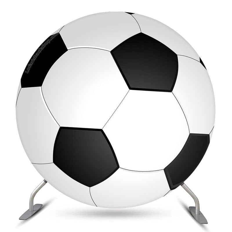 Aperturee - Black And White Blasketball Round Boys Birthday Backdorp Kit