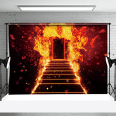 Aperturee - Black Burning Door Ladder Photography Cloth Backdrop