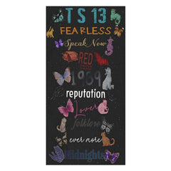 Aperturee - Black Cat Butterfly Custom Beach Towel for Gifts