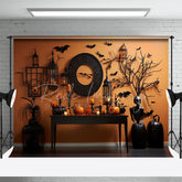 Aperturee - Black Clock Branch Halloween Photo Backdrop