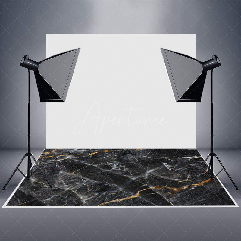 Aperturee - Classic Black Crack Marble Texture Rubber Floor Mat