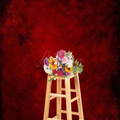 Aperturee - Black Dark Red Abstract Old Master Photo Backdrop