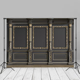 Aperturee - Black Elegant Classic Interior Wall Backdrop For Photo