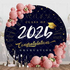 Aperturee - Black Gold Class Of 2025 Round Graduation Backdrop