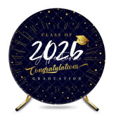 Aperturee - Black Gold Class Of 2025 Round Graduation Backdrop
