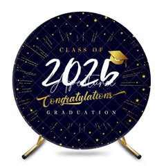 Aperturee - Black Gold Class Of 2025 Round Graduation Backdrop