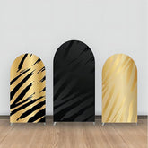 Aperturee - Black Gold Leopard Marble Party Arch Backdrop Kit
