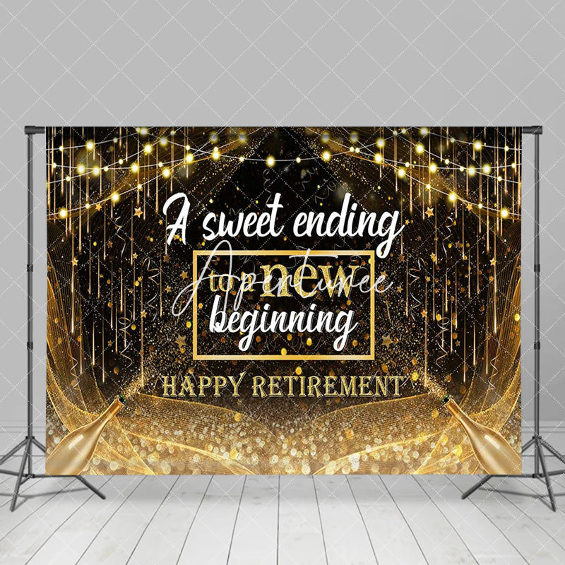 Aperturee - Black Gold Sweet Ending Cheers Retirement Backdrop