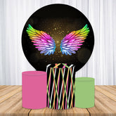 Aperturee Black Golden With Colorful Wing Circle Backdrop Kit