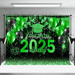 Aperturee - Black Green Balloon Flag Class Of 2025 Photo Backdrop