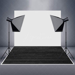 Aperturee - Black Horizontal Stripe Wood Grain Rubber Floor Mat