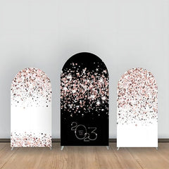 Aperturee - Black Pink White Sparkle Party Arch Backdrop Kit