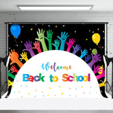Aperturee - Black Raised Hands Earth Back To School Backdrop