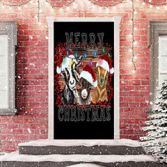 Aperturee - Black Sheep Xmas Hat Merry Christmas Door Cover