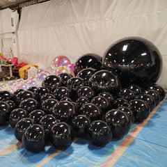 Aperturee - Black Sphere Mirror Ball Reflective Decorative Ball