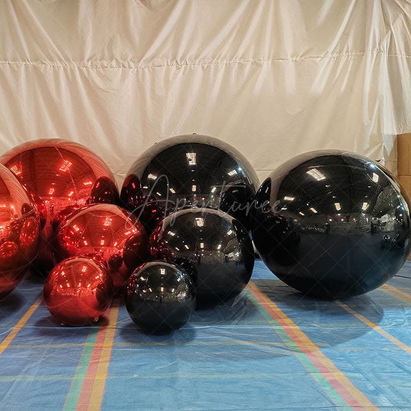 Aperturee - Black Sphere Mirror Ball Reflective Decorative Ball