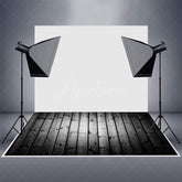Aperturee - Vignetting Black White Photo Wood Rubber Floor Mat