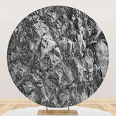 Aperturee - Black White Weathered Rock Round Birthday Backdrop