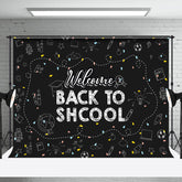 Aperturee - Black White Welcome Back To School Party Backdrop