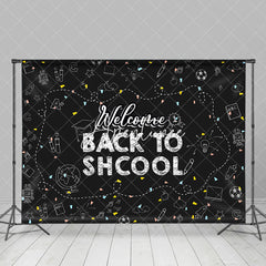 Aperturee - Black White Welcome Back To School Party Backdrop