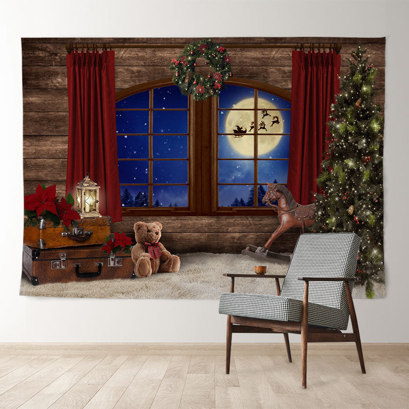 Aperturee - Blanket Tree Sled Eve Wooden Christmas Backdrop