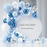Aperturee Blue 104 Pack Balloon Arch Kit | Party Decorations - Silver | White