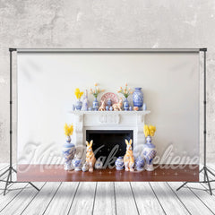 Aperturee - Blue And White Porcelain Floral Easter Backdrop